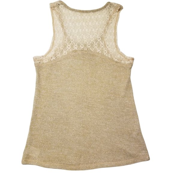 Miss Me NWOT Metallic Beaded Shimmer Tank- Womens Sz M - Picture 2 of 3